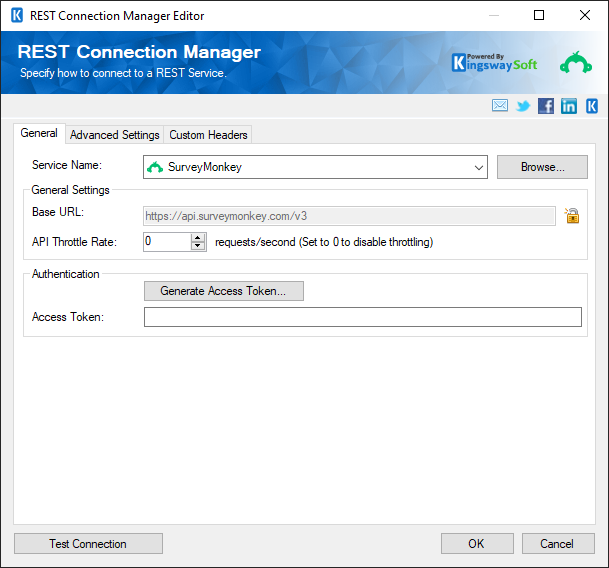 SSIS REST SurveyMonkey Connection Manager